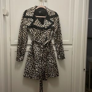 Bebe leopard trench coat